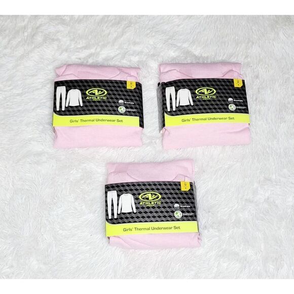 NWT Athletic Works Lot/3 packs Girl's Thermal Underwear Set - Picture 1 of 5
